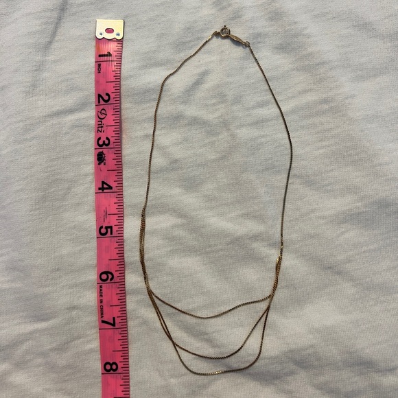 Vintage Napier Dainty 3 Layer Gold Chain Necklace - Picture 4 of 5
